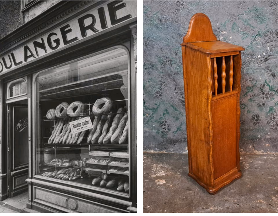 Antiker Baguette Schrank/ Boulongerie- Brotschrank!
