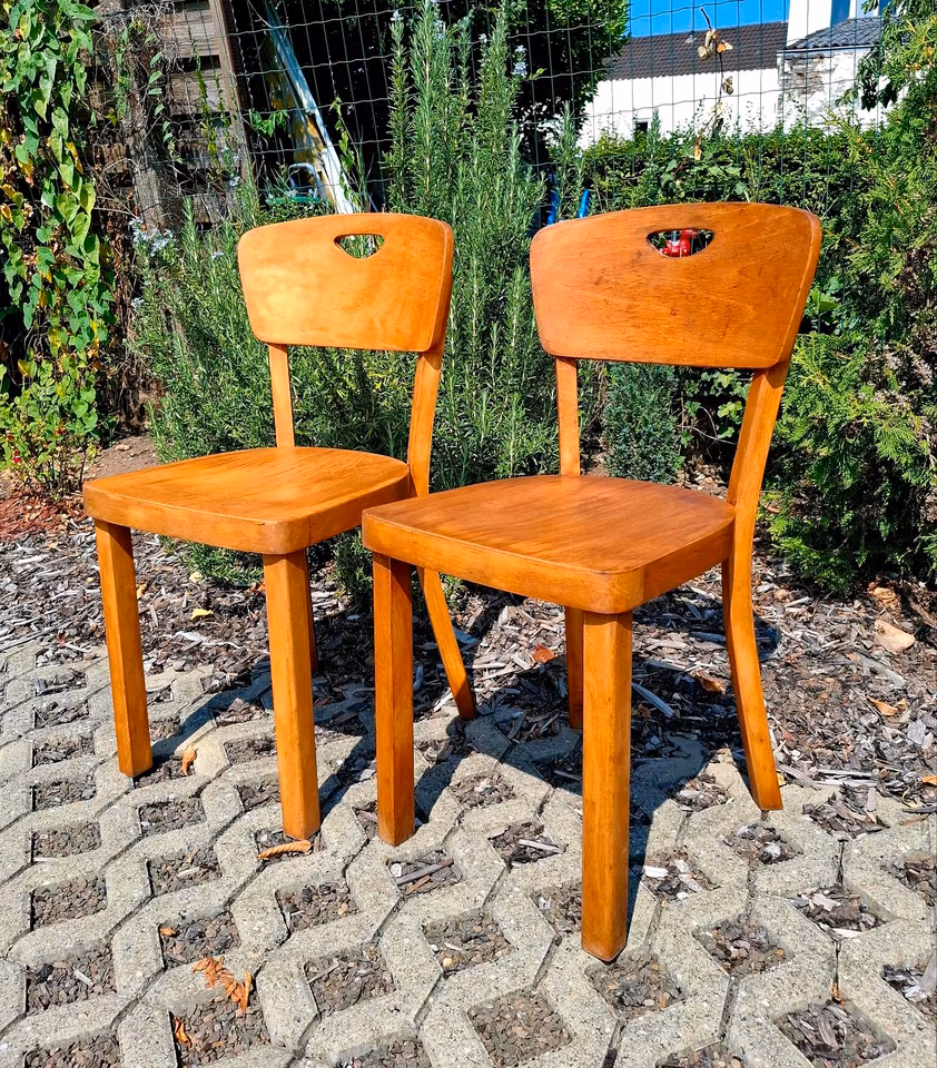 2 Frankfurter Stühle/ 1950ger Bauhaus Stühle/ Küchenstühle