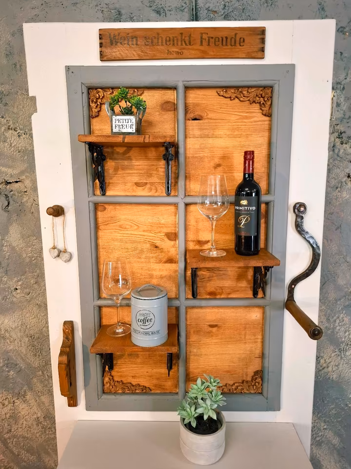 Weinregal/Antike Anrichte/Küchenregal/ Upcycling Unikat!