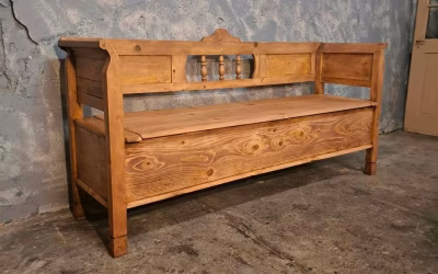 Antike Sitzbank Küchenbank Landhaus Stil Truhenbank Weichholz
