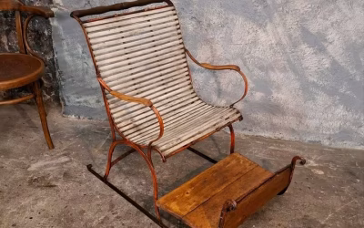 Antiker Sitzschlitten Kufenschlitten Eisschlitten