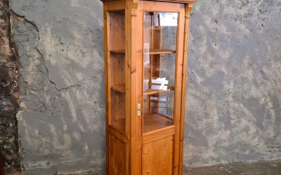 Antiker Vitrinen Schrank Landhaus Stil Weichholz Massiv