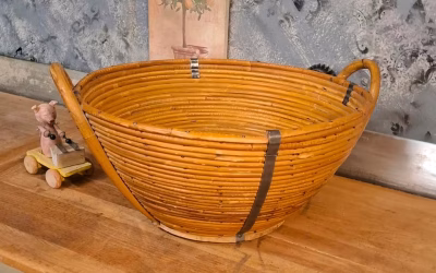 Antiker Erntekorb/ Großer Weidenkorb/ Obstkorb