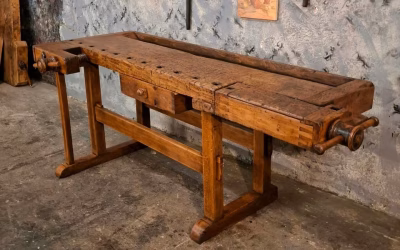 Antike Hobelbank Urige Tischlerbank um 1900 Restauriert