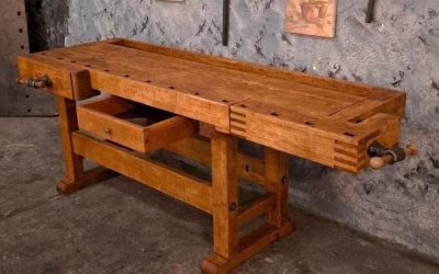 Antike Hobelbank 1920ger Tischlerbank Werkbank Restauriert