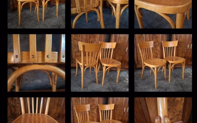2er Set Vintage Bugholzstühle Bistrostühle Caféhaus von Baumann