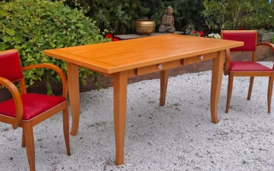 Landhaustisch Mid Century 1950ger Eßtisch mit 2 Schubladen