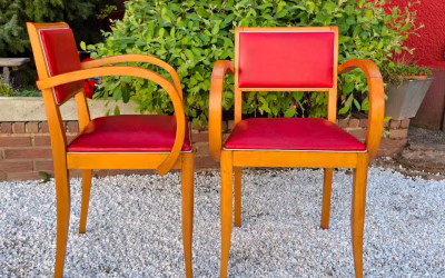 2er Set Vintage Armlehnstühle Französische Bridge Sessel